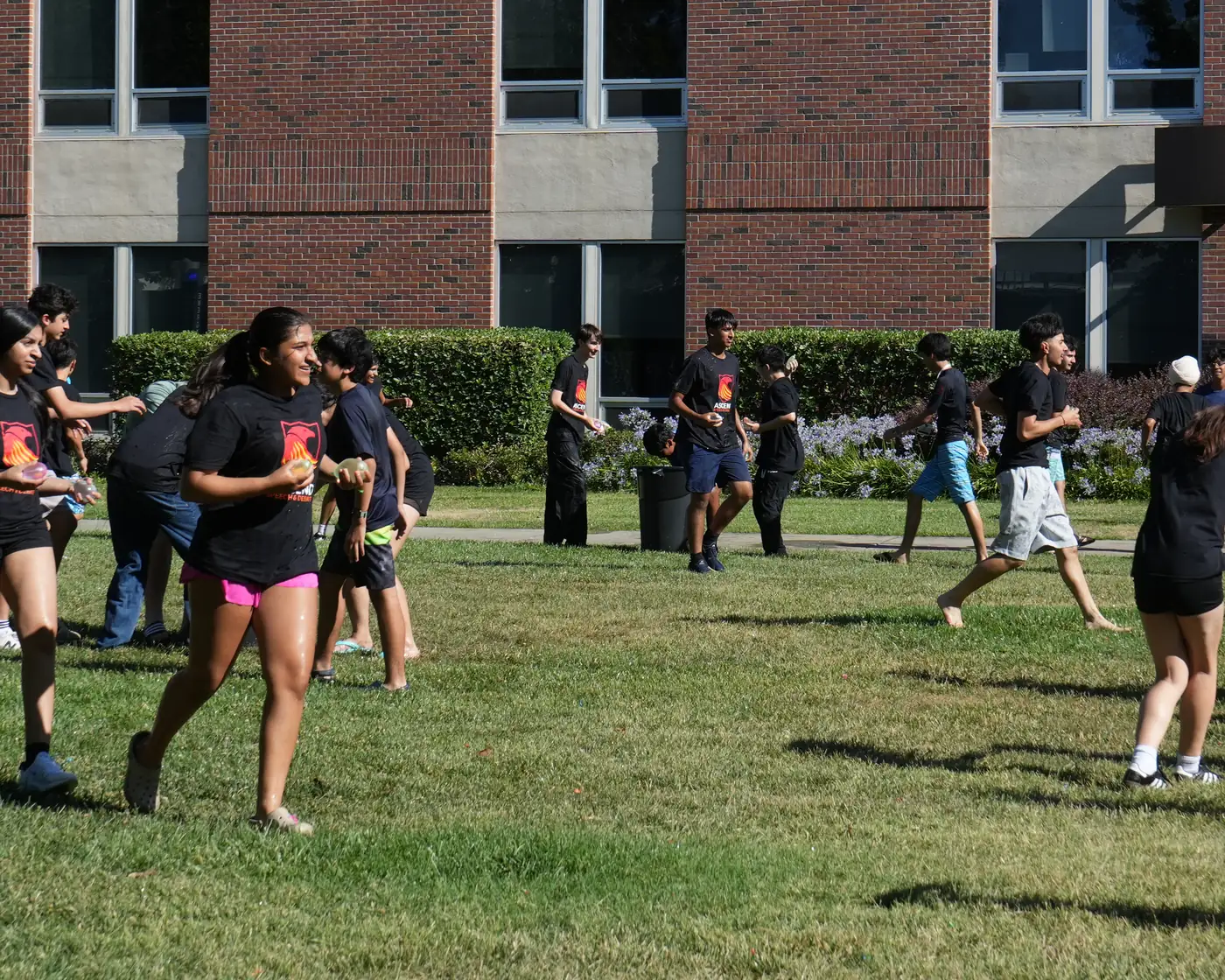 Ascend campers in the camp-wide water balloon fight